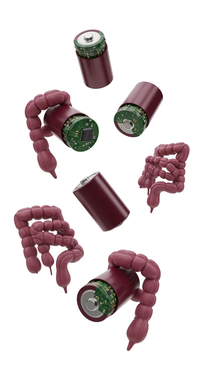6 BATTERI INTESTINALI BORDEAUX FLUTTUANO IN ARIA, IPERREALISTICO 4K, ISOLATI SU SFONDO BIANCO emoji