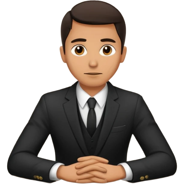man sitting at table, expressive dramatic pose emoji