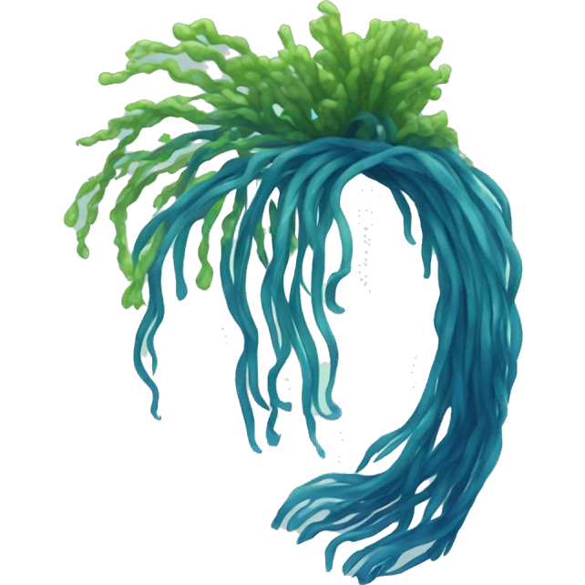tall blue seaweed flowing emoji