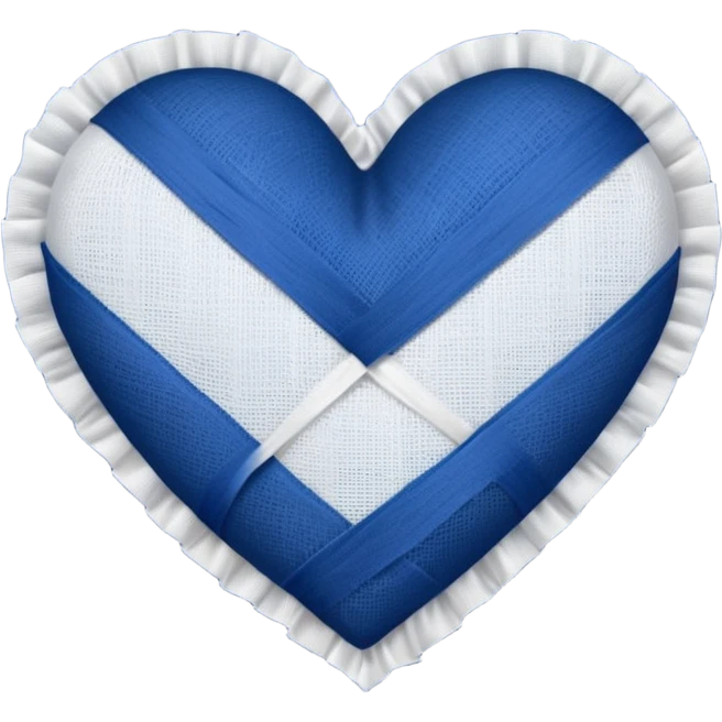 white gauze strip wrapped diagonally around a dark blue heart emoji
