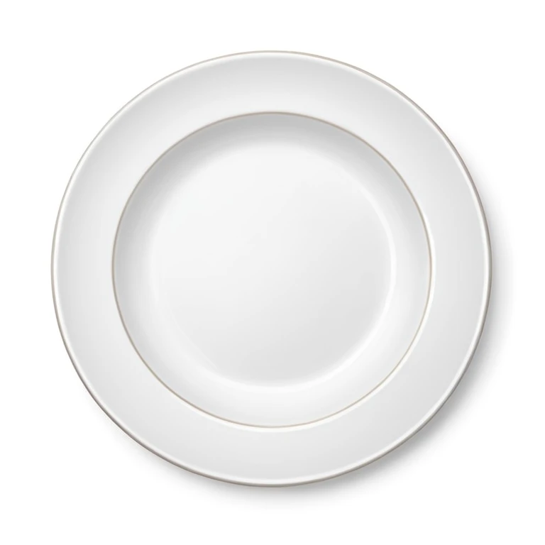 an empty plate, classic porcelain, no food, subtle shadow, isolated emoji