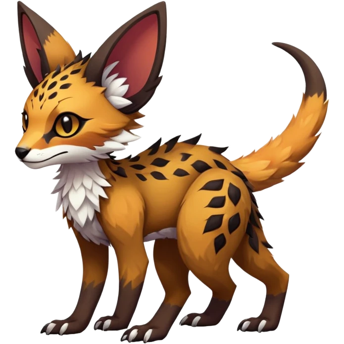 Feral Rare realistic exotic edgy pretty beautiful handsome gorgeous aesthetic colorful vibrant Vernid-Trico-species-Fakemon-creature by LiLaiRa, random markings, tufted ears, full body emoji