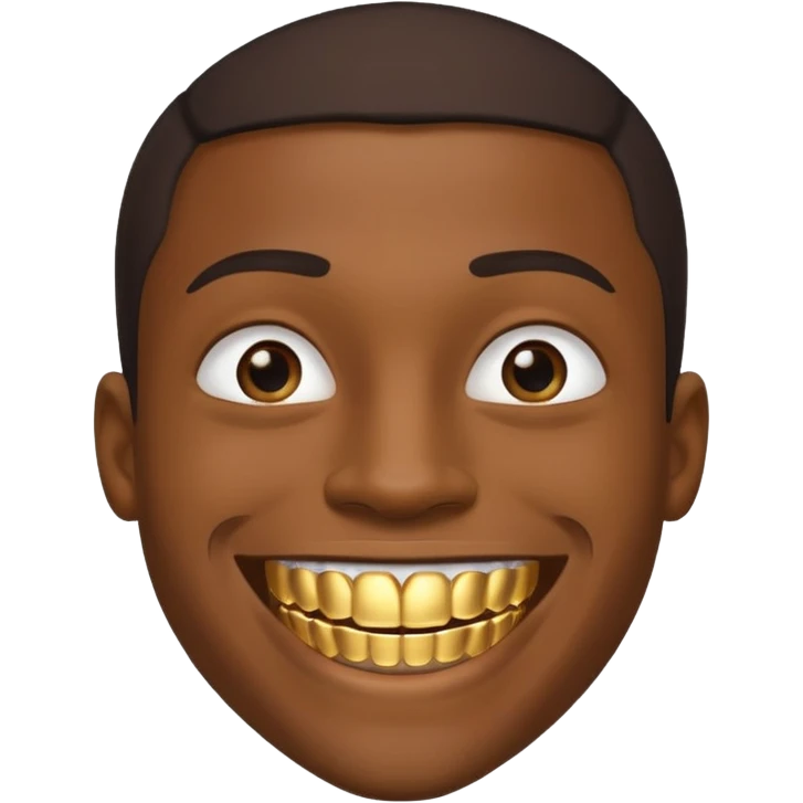 Black young guy with a grillz in jer tooth emoji