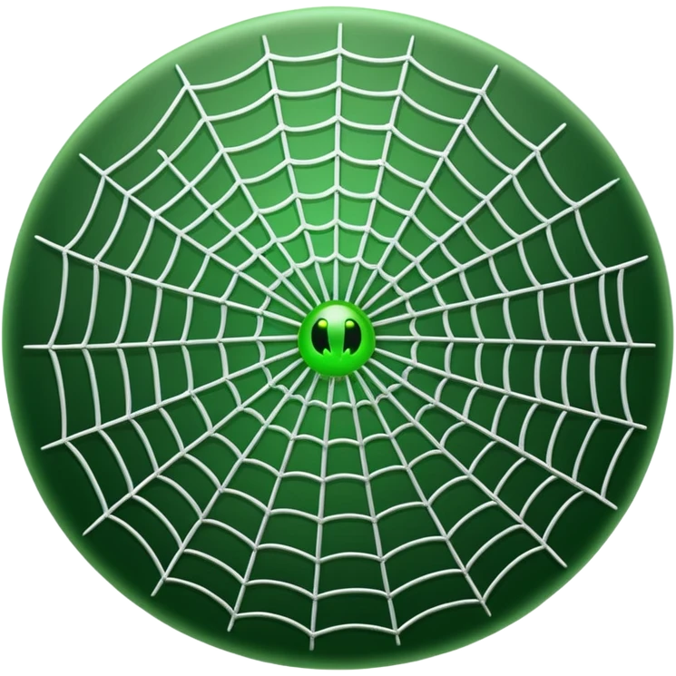 stylized green laser spider web, 3/4 view, emoji style emoji