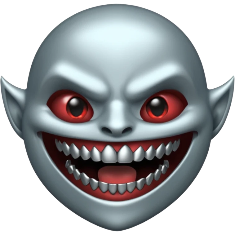 metallic teeth with sharp fangs, chrome texture, dark shadows emoji