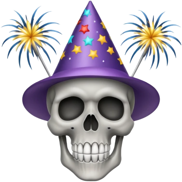 Skull ,New years ,Fireworks emoji