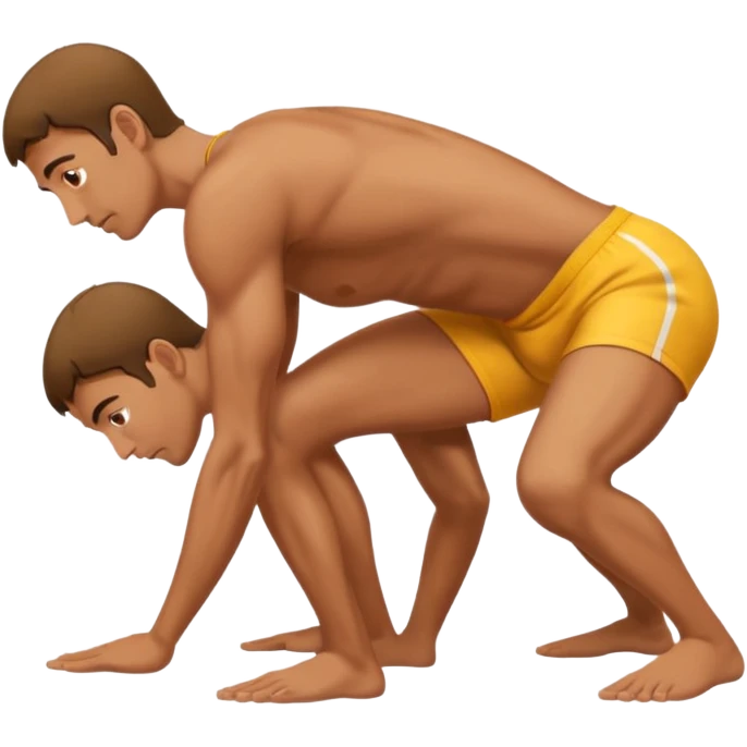 make a male bending over forward with his ass facing the viewer emoji