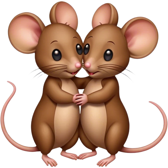 Two mouses hugging emoji
