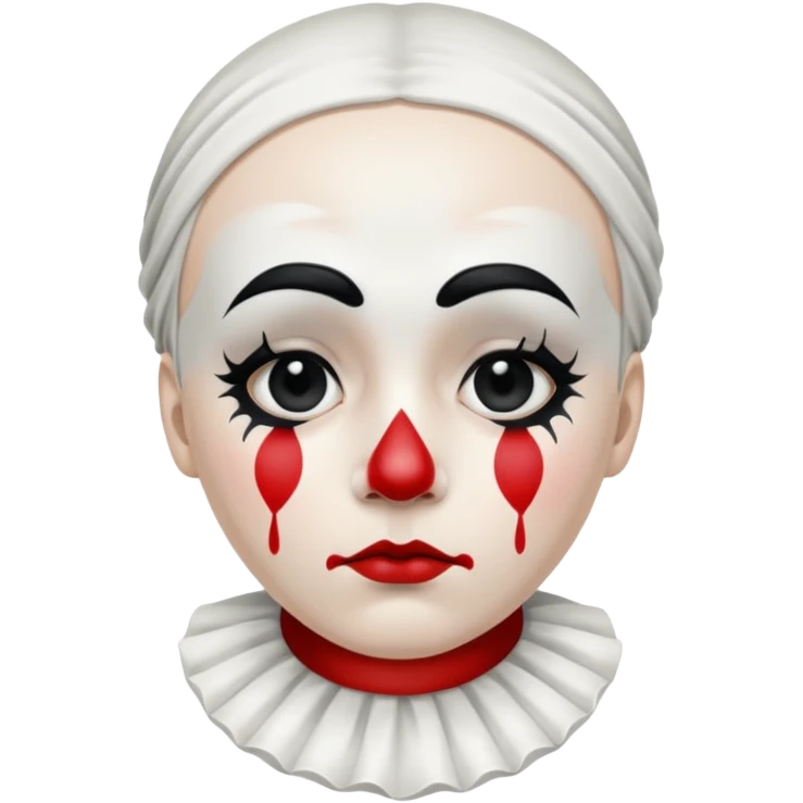 sad pierrot, black tear emoji