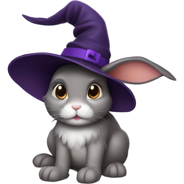 bunny wearing a witch hat  emoji