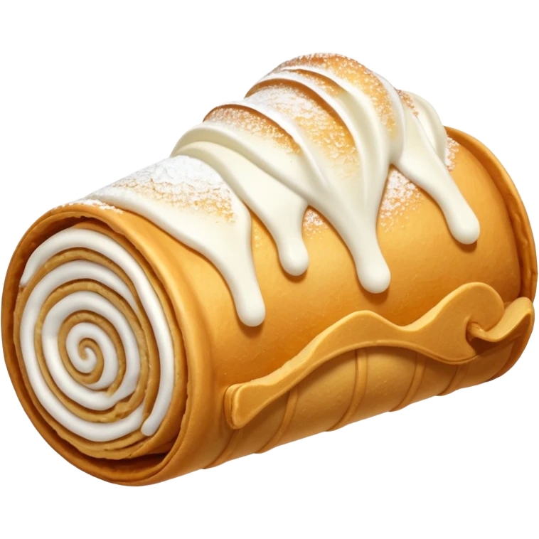 cornet roulé feuilleté à la creme emoji