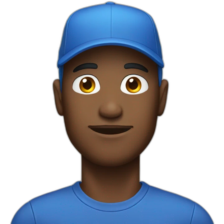 Men with a blue cap and tshirt emoji