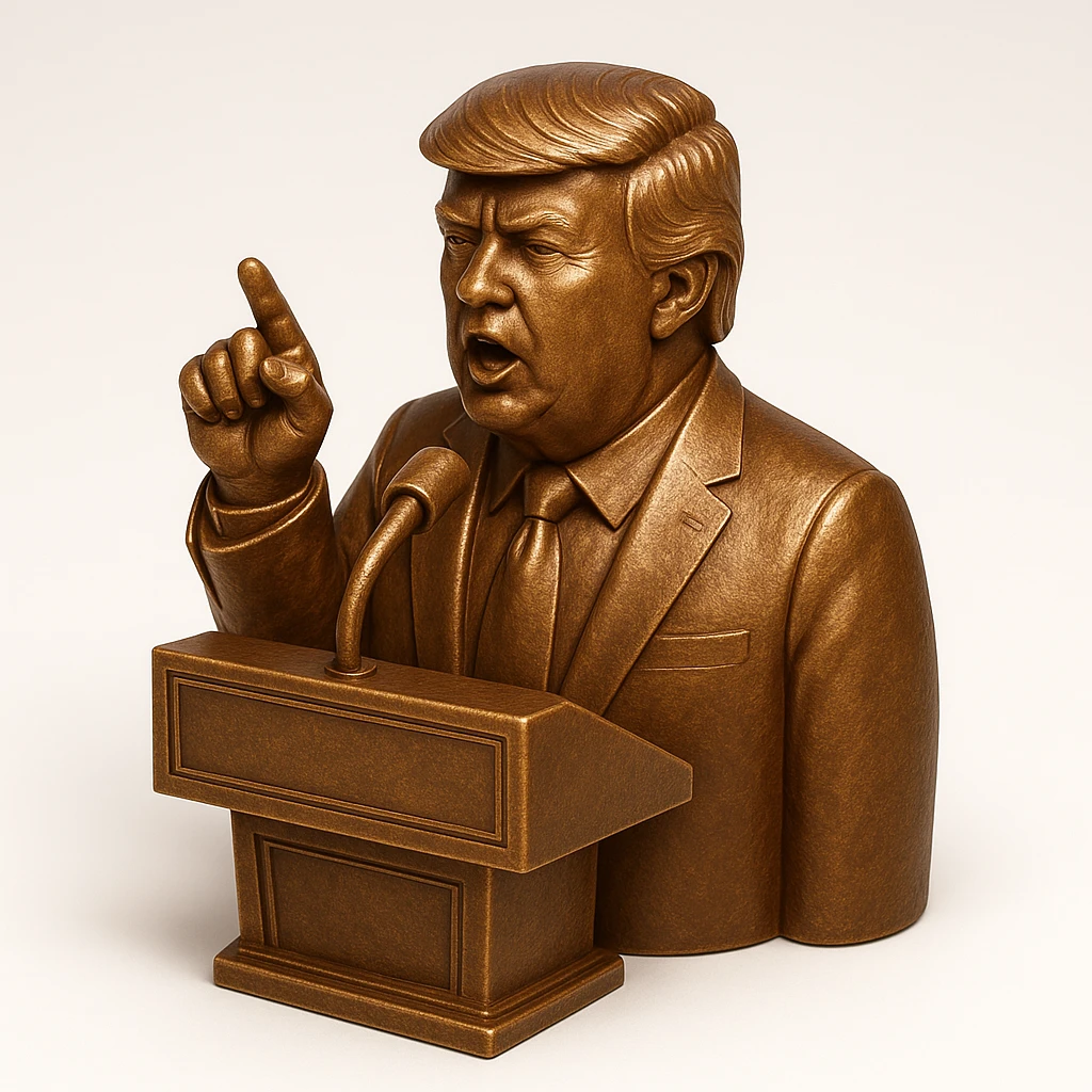 Donald Trump speaking at a rally emoji