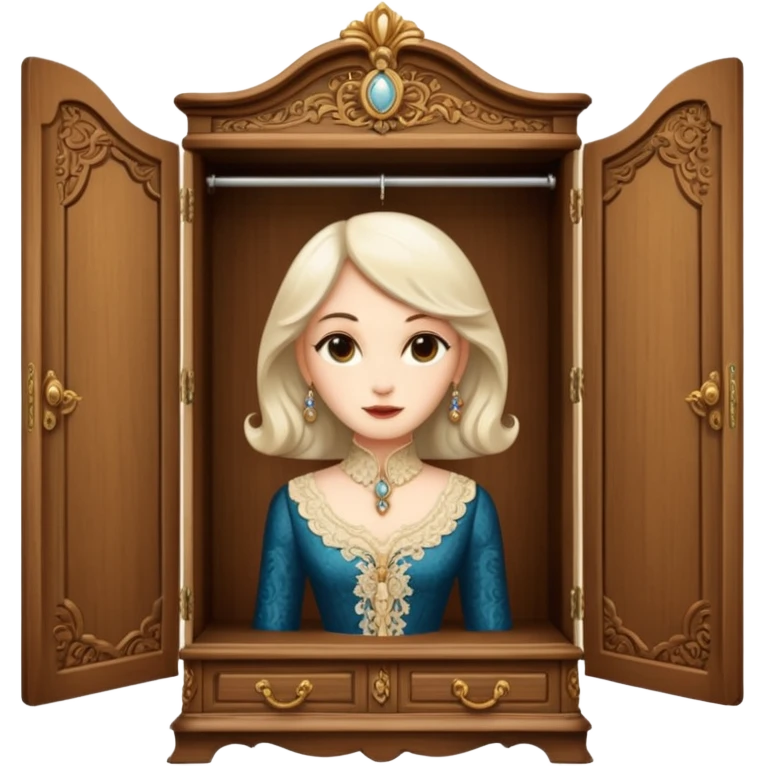 A character from the fairy tale Beauty and the Beast — the lady who was transformed into a wardrobe by magic. This character retains the wardrobe's original form while having a slight touch of anthropomorphism. emoji