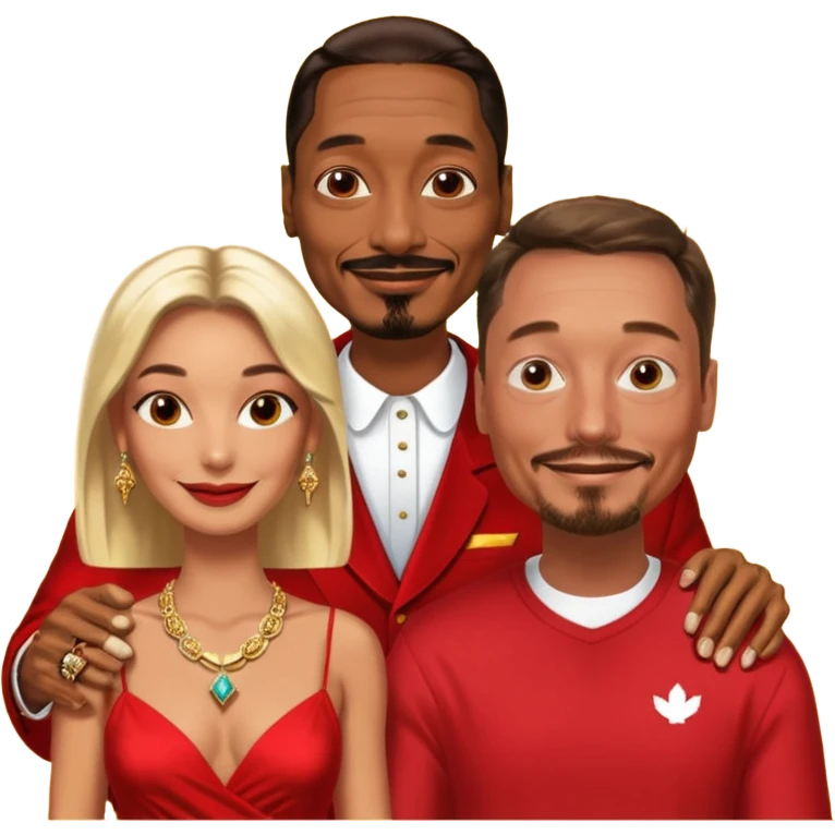  snoop dogg and elon musk in red dress emoji