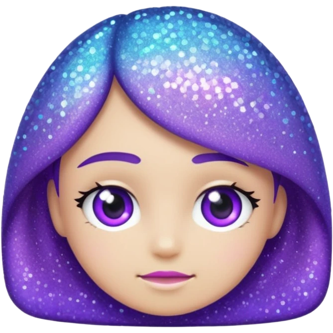 Glitter Purple and Cian add emoji