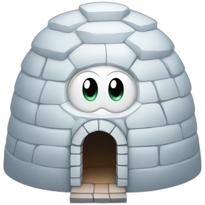 igloo looking with two eyes emoji