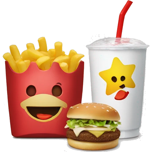 happy meal with mik shake emoji