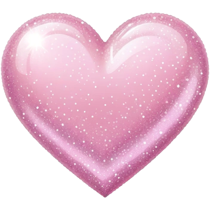 pastel pink heart with sparkles and glitter effect emoji