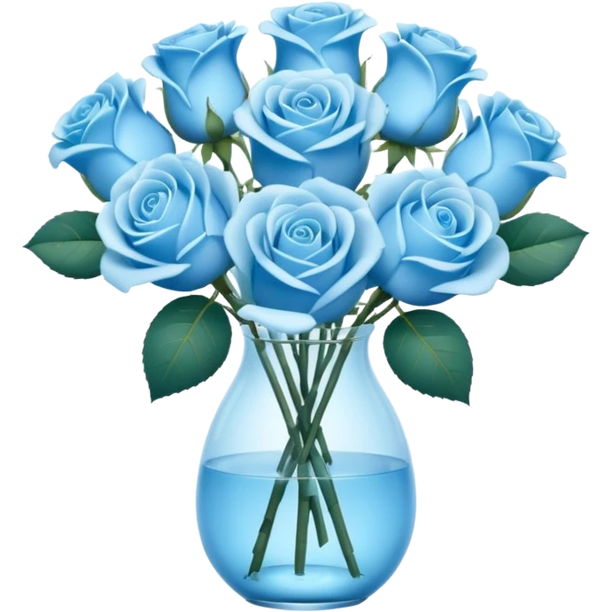 light blue rose bouquet in a vase emoji