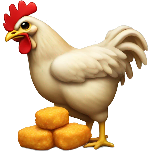 Chicken eating a nugget emoji