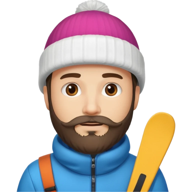 guy with beard, ski hat emoji