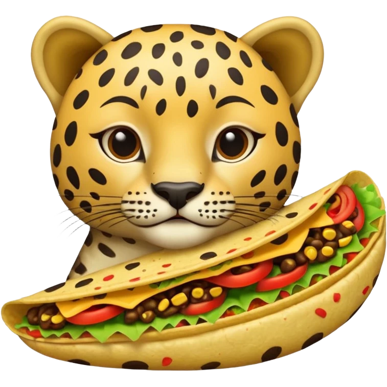 taco eating leopard emoji
