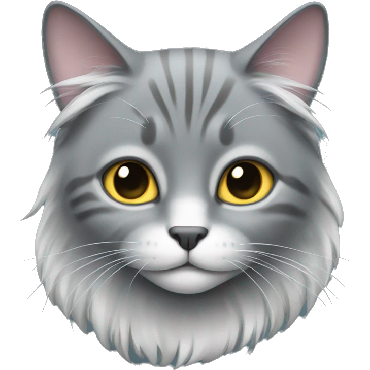 Long haired grey cat emoji