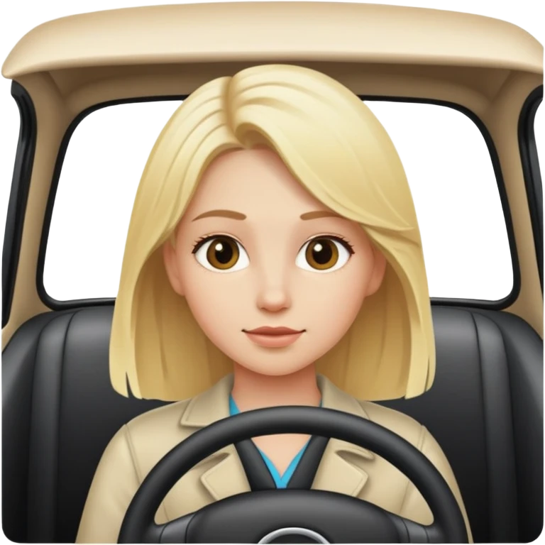 Blond hair girl in a car emoji