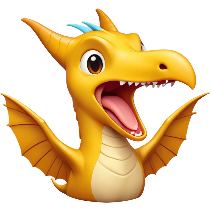 Cinematic Cute Yawning Pterodactyl Portrait Emoji, Head tilted slightly with a dramatic, wide-open yawn, showcasing a slender, gracefully curved body with softly drooping wings and sleepy, half-closed eyes, Simplified yet irresistibly cute features, highly detailed, glowing with a soft, cozy aerial glow, high shine, relaxed yet expressive, stylized with a dash of whimsical flight charm, soft glowing outline, capturing the essence of a drowsy yet affectionate Pterodactyl that appears ready to stretch and yawn its way out of the screen! emoji