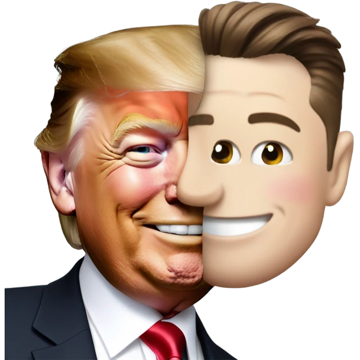 elon musk loving donald thrump emoji