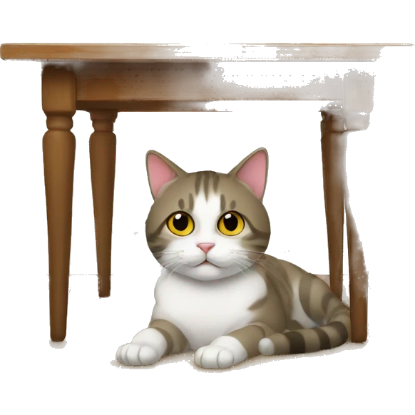 cat under table emoji