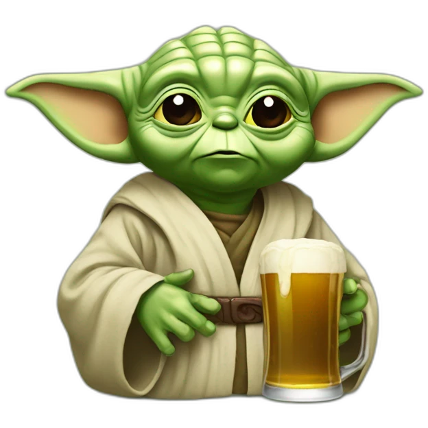 Yoda buvant une bière  emoji
