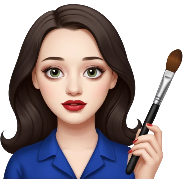 Kat Dennings doing make up emoji