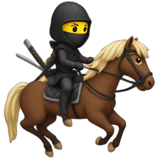Ninja riding on a horse emoji