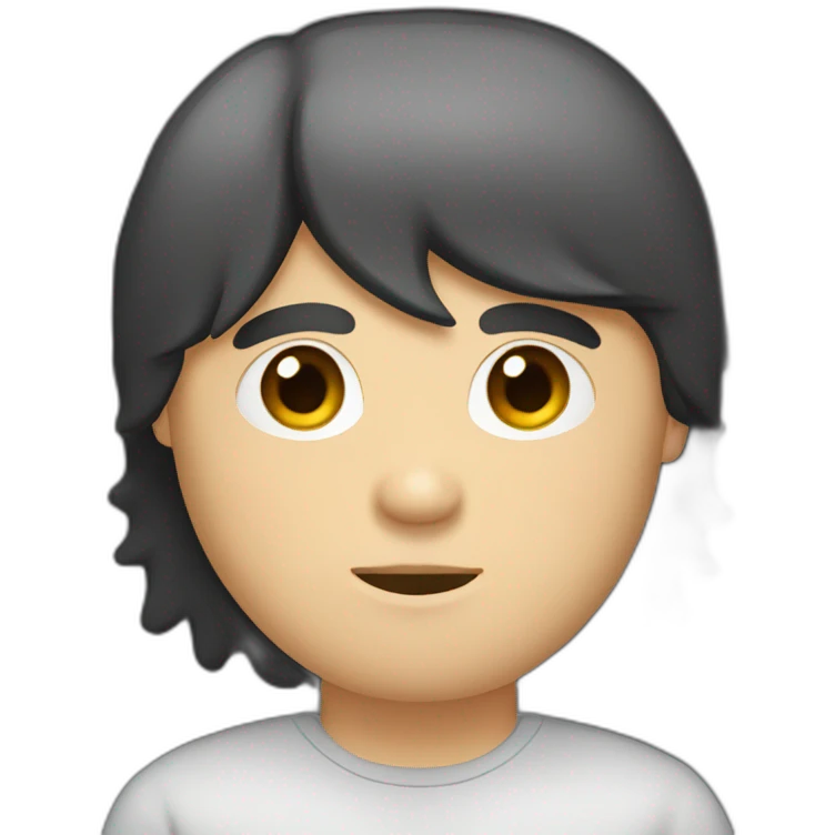Young white man with a full beard and black mullet haircut emoji