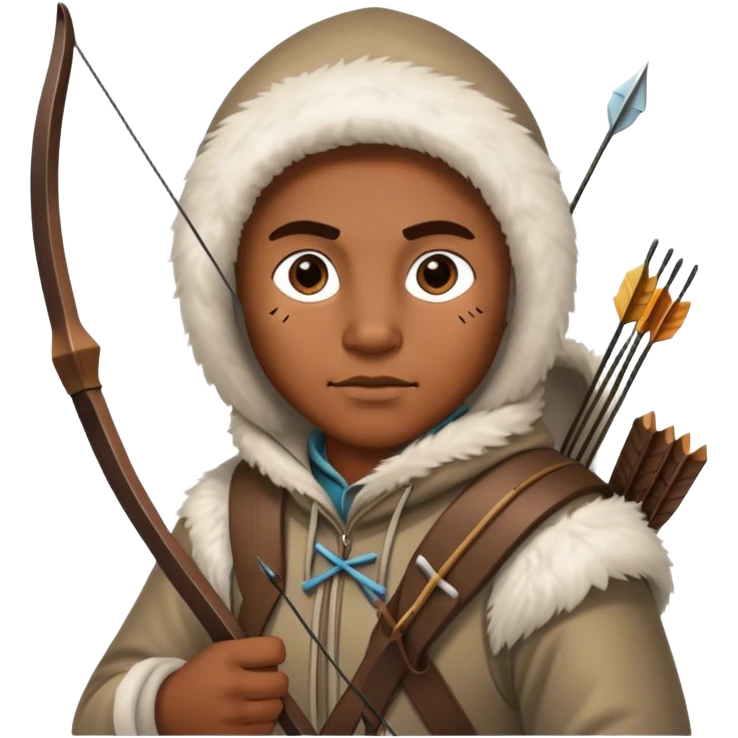 Eskimo hunter holding bow and arrow emoji