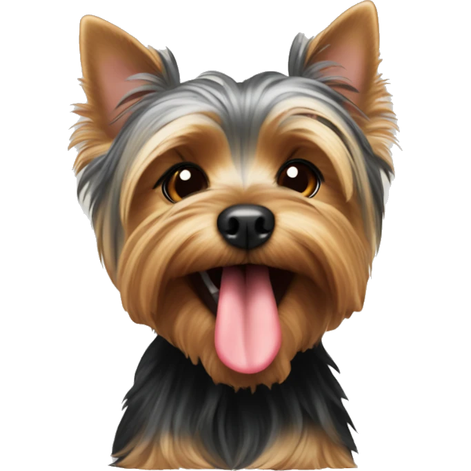 Yorkshire terrier with tongue out emoji