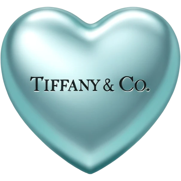 Silver heart with “ Tiffany & Co” text emoji