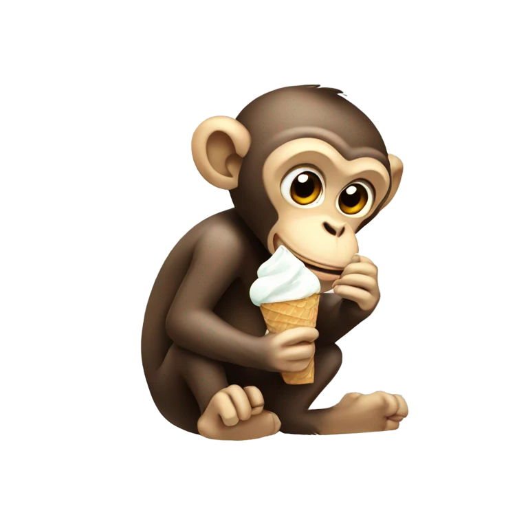 Monkey eating ice cresm emoji