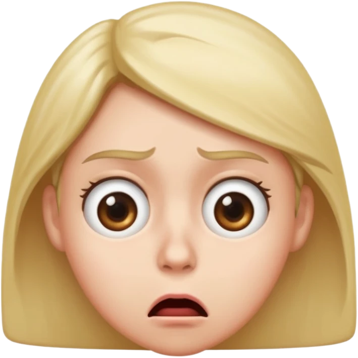 annoyed face with rolling eyes and a shocked mouth, subtle expression emoji