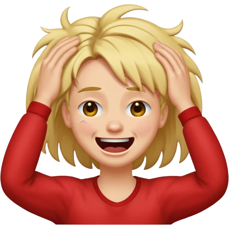 Laugh crying ripping hair out emoji