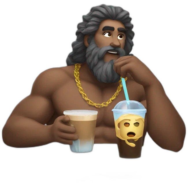 zeus sipping iced coffee emoji