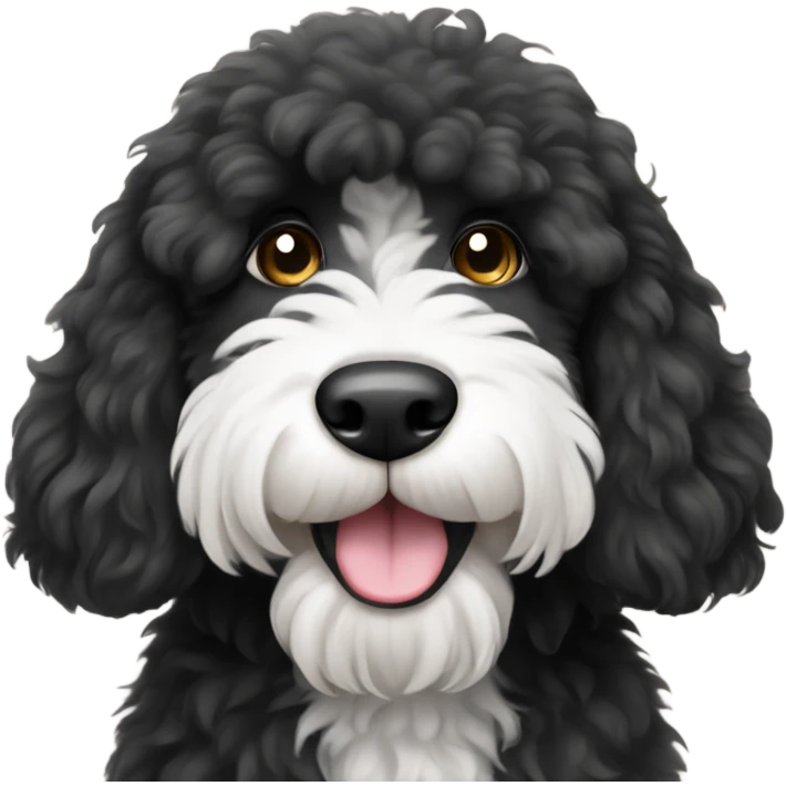 black sheepadoodle dog emoji