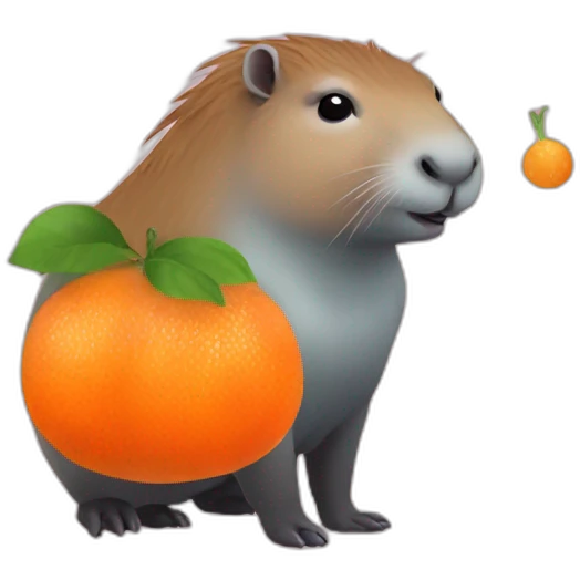 magical capybara with tangerine emoji