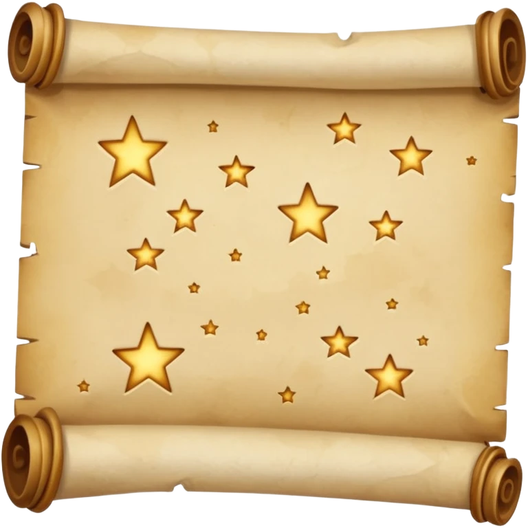 open scroll with stars above emoji