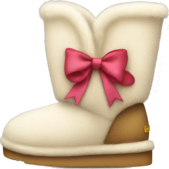 Fuzzy uggs with bow on the back emoji