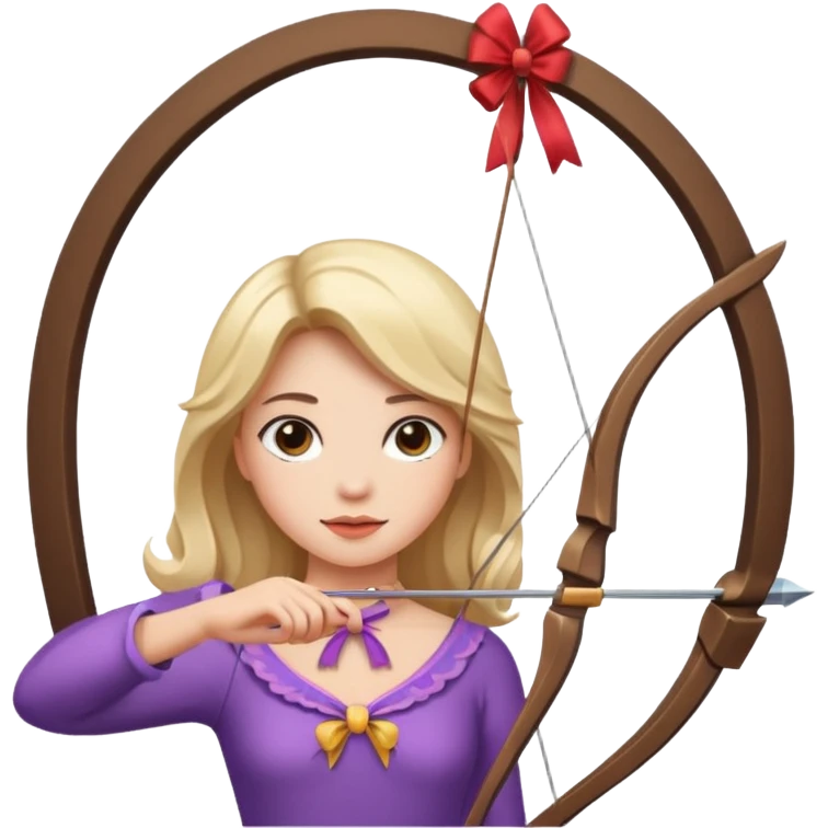 Creami una donna con un arco emoji