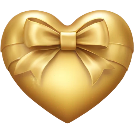 Gold heart with bow  emoji