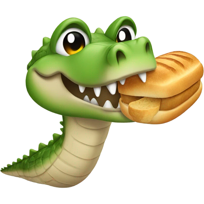 Crocodile with a bread, mustache  emoji